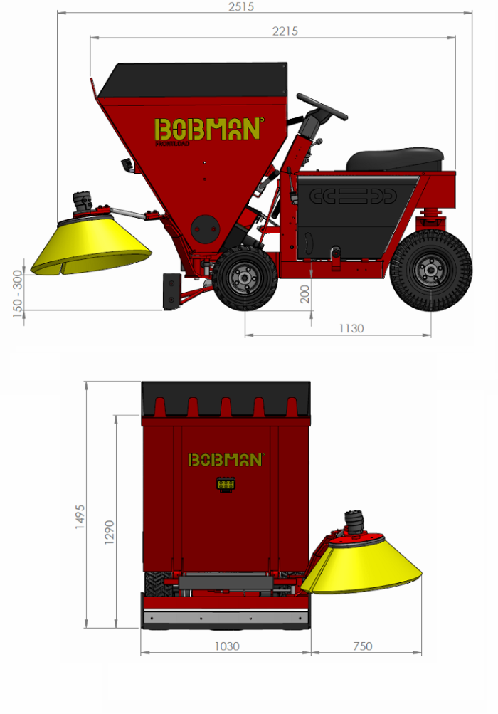 Bobman FRONTLOAD — габаритный чертёж
