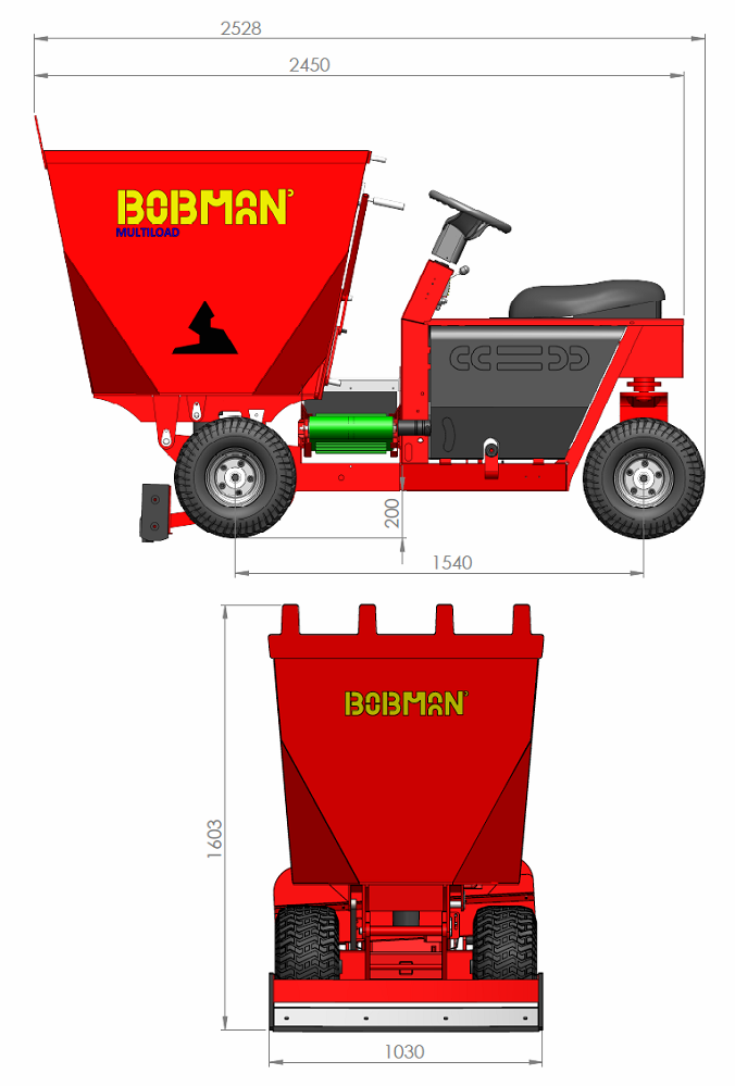 Bobman MULTILOAD — габаритный чертёж